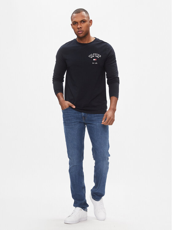 Tommy Hilfiger Tommy Hilfiger Džínsy Straight Denton Str Mandall Ind MW0MW33945 Modrá Straight Leg