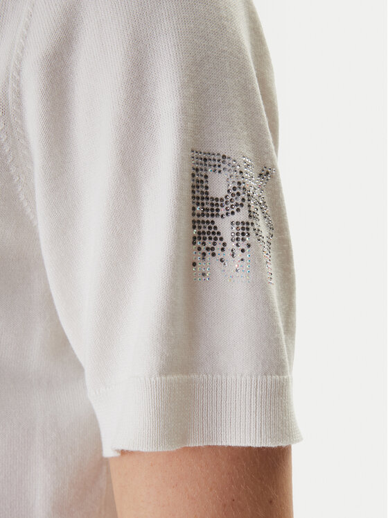 DKNY DKNY Pulover DJ6R0242 Écru Regular Fit