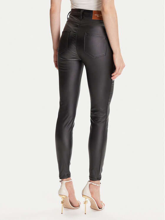 Rinascimento Rinascimento Панталони от имитация на кожа CFC0126158003 Черен Skinny Fit