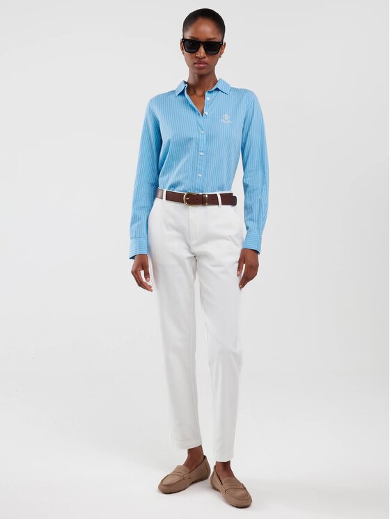 BIG STAR BIG STAR Chinosy DANASI_101_350 Biały Slim Fit