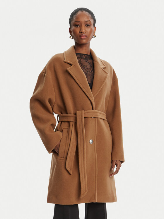 PINKO PINKO Palton de lână 105685 A2SM Maro Regular Fit