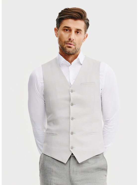 Pako Lorente Pako Lorente Kamizelka P25SF-8X-004 Szary Slim Fit