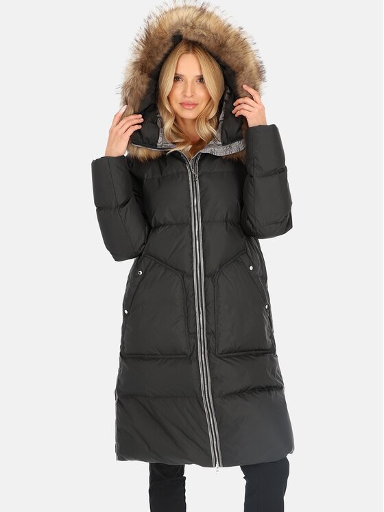 Perso Perso Dámska bunda BLH241001FXR Čierna Regular Fit