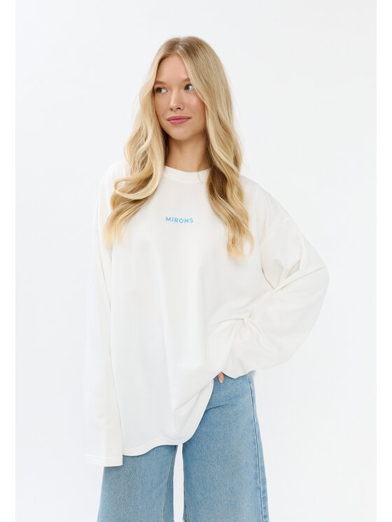 Mirons Mirons Longsleeve Print Biały Oversize