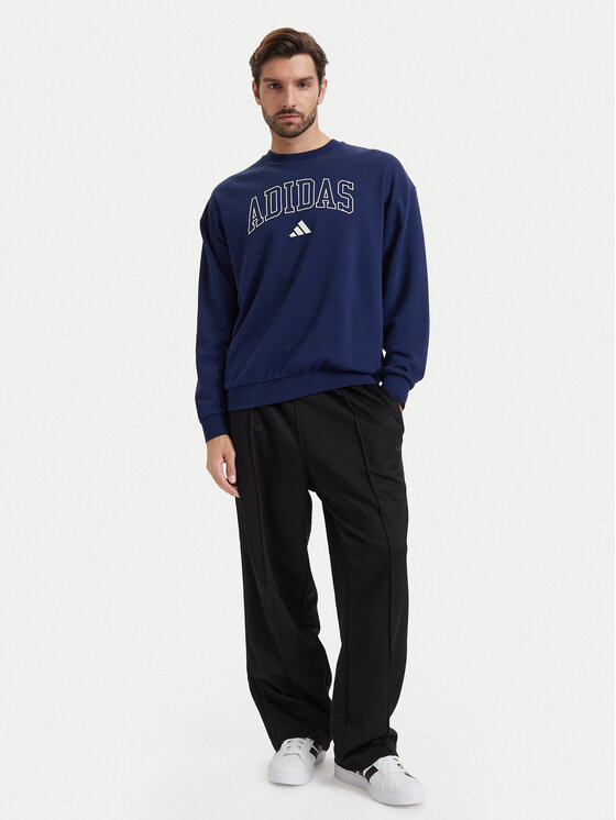 adidas adidas Majica dugih rukava Seasonal Essentials Collegiate French Terry Crew Sweatshirt KG0514 Plava Regular Fit