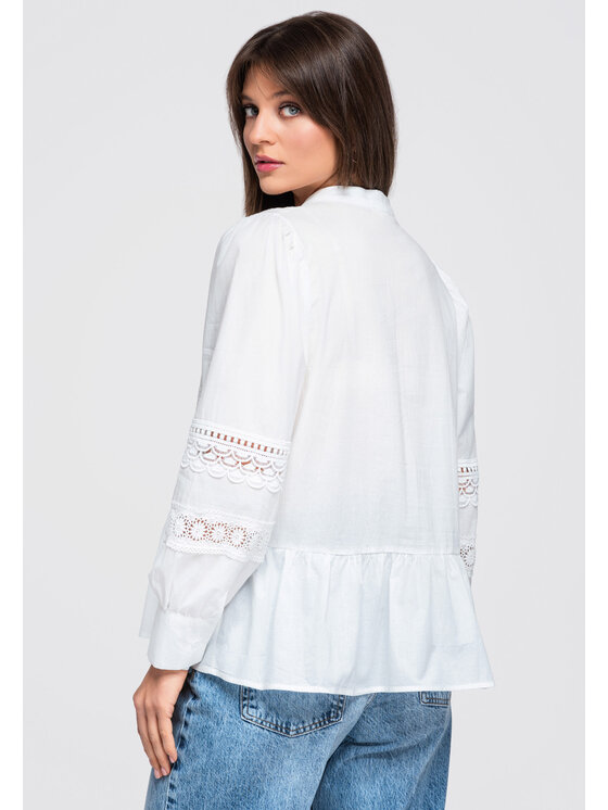 Ombre Ombre Koszula OW-SH-E0045 Biały Loose Fit