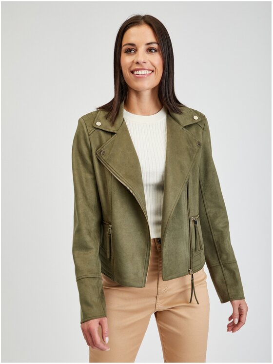 Orsay Kurtka damska 845022835000__40 Khaki Regular Fit