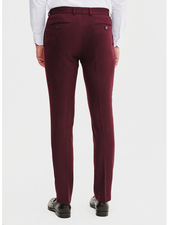 Pako Lorente Pako Lorente Spodnie garniturowe P25SF-6G-003 Bordowy Super Slim Fit