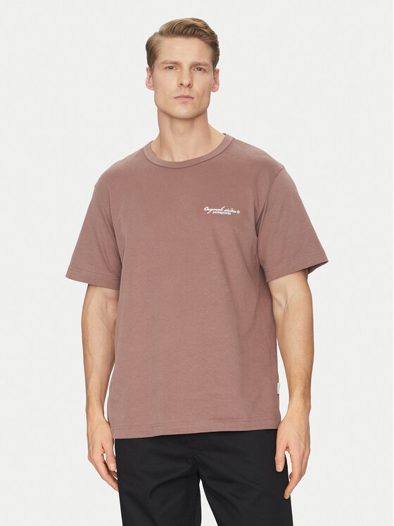 Jack&Jones Męski T-Shirt, rozmiar L, Brązowy, Boston 12272968