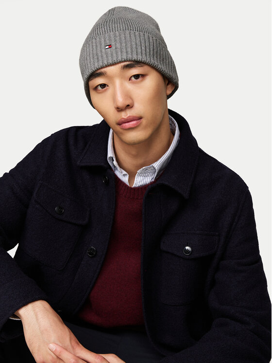 Tommy Hilfiger Tommy Hilfiger Kapa Flag AM0AM12796 Siva