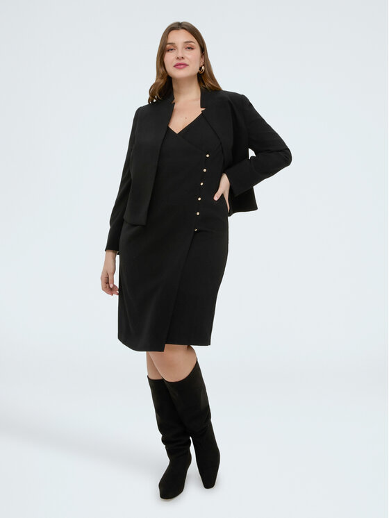 Fiorella Rubino Fiorella Rubino Vestito da giorno 7069T001749N033 Nero Slim Fit