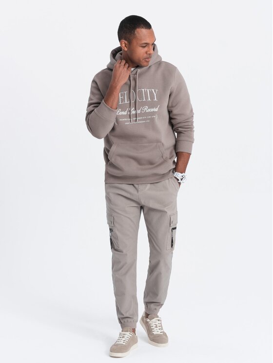 Ombre Ombre Joggery OM-PAJO-0125 Beżowy Cargo Fit