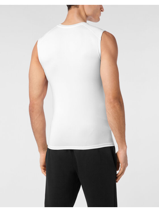 Plein Sport Plein Sport Tank top 23349 Biały Regular Fit