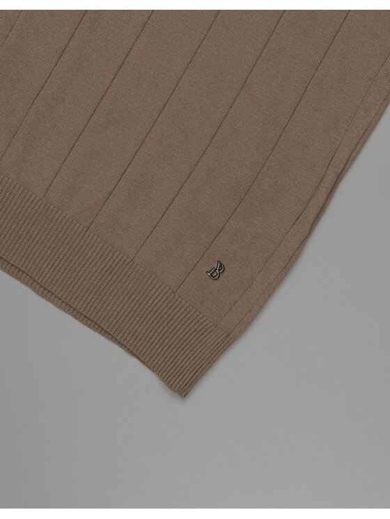 Borgio Borgio T-Shirt paspardo Beżowy Classic Fit