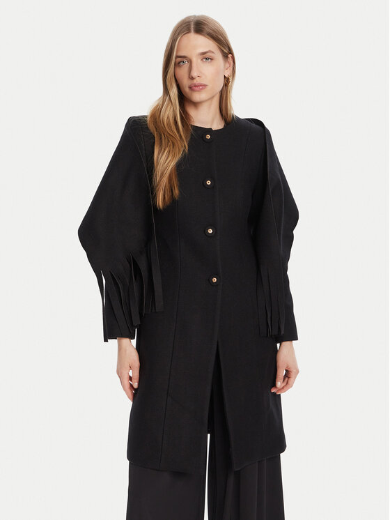 Rinascimento Rinascimento Wollmantel CFC0125616003 Schwarz Regular Fit