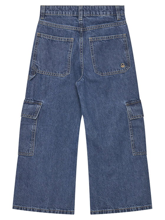 United Colors Of Benetton United Colors Of Benetton Jeans hlače 4DW2CE035 Modra Wide Leg