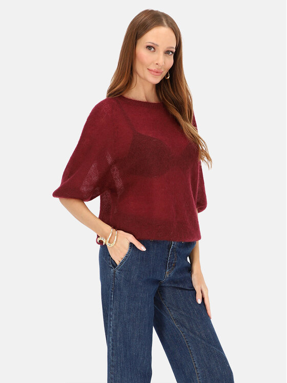 L’AF L’AF Sweter Era Bordowy Regular Fit