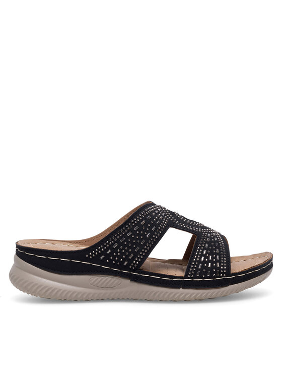 Clara Barson Damskie Klapki, rozmiar 39, Czarne, WYL05010-30