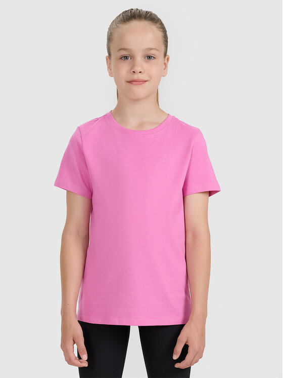 4F 4F T-Shirt BASIC+ Różowy Oversize