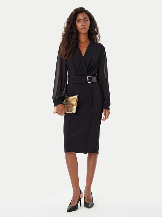 Rinascimento Rinascimento Kokteilinė suknelė CFC0126228003 Juoda Slim Fit