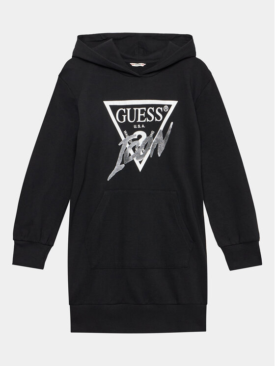 Guess Guess Kleid für den Alltag J3YK33 KA6R3 Schwarz Regular Fit