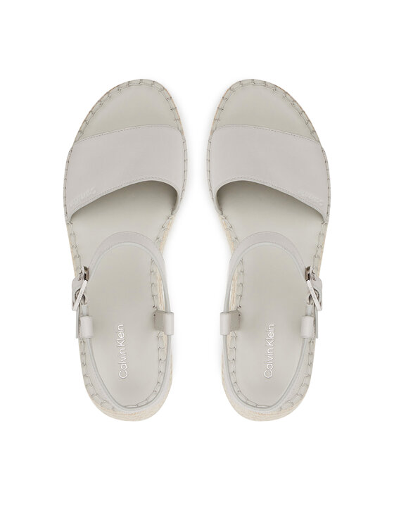 Calvin Klein Calvin Klein Espadrile Wedge Rope Sandal Lth HW0HW02546 Alb