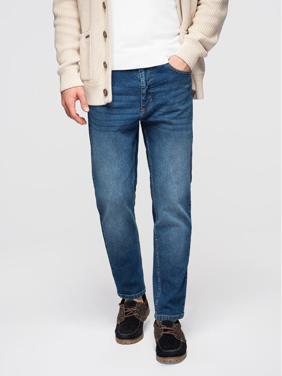 Ombre Ombre Jeansy OM-PADP-0253 Niebieski Regular Fit
