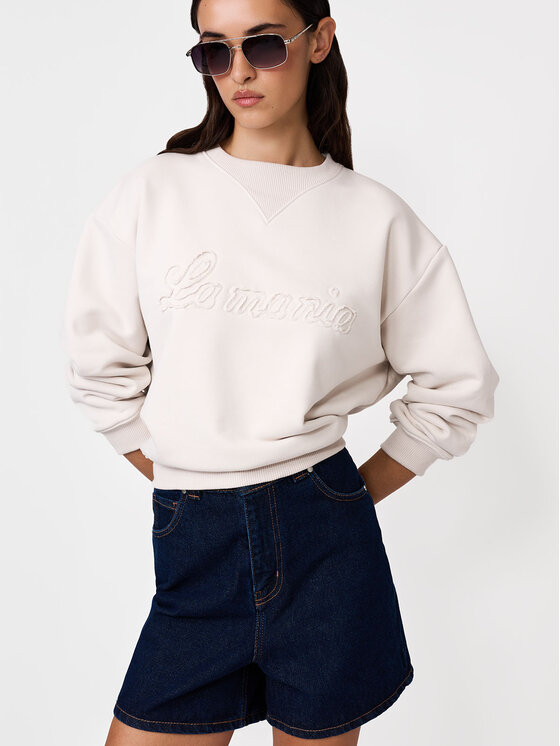 La Mania La Mania Bluza BRODIE Kremowy Basic Fit