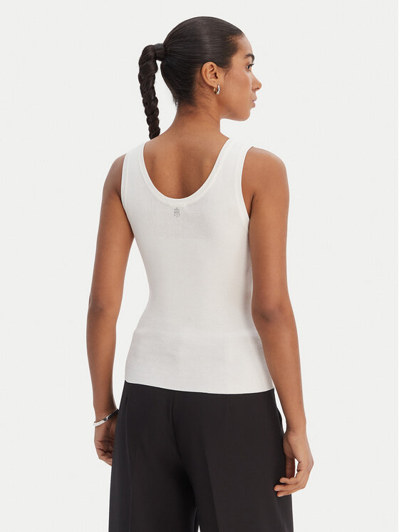 Fracomina Fracomina Топ FR26ST4005K524R9 Écru Slim Fit