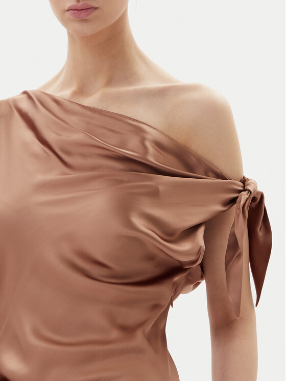 PINKO PINKO Koktejlové šaty 104986 A2GZ Hnedá Regular Fit