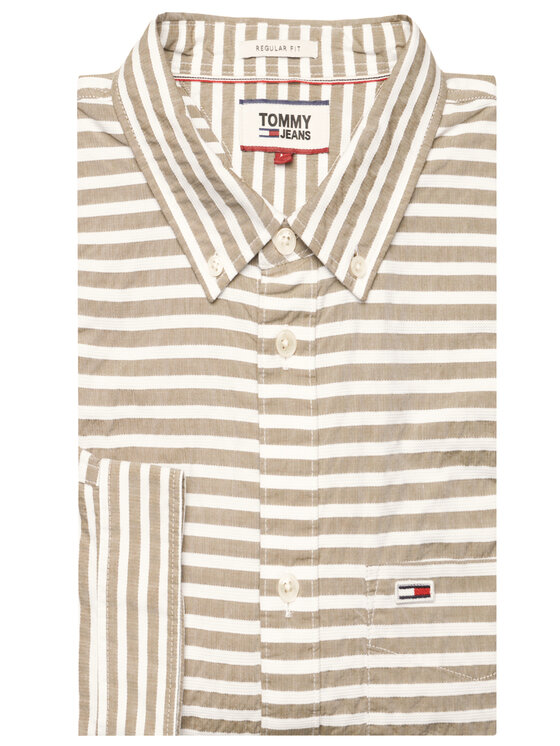Tommy Jeans Tommy Jeans Риза Tjm Horizontal Stripe DM0DM07919 Зелен Regular Fit