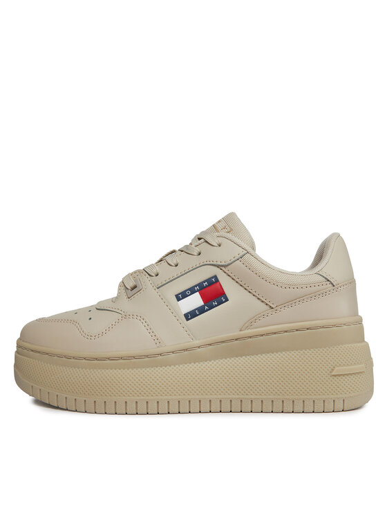 Tommy Jeans Tommy Jeans Sneakersy Tjw Retro Basket Flatform Ess EN0EN02506 Béžová