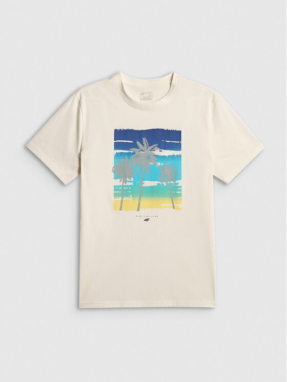 4F 4F T-shirt 4FRSS26TTSHM4291-11S Bianco Regular Fit