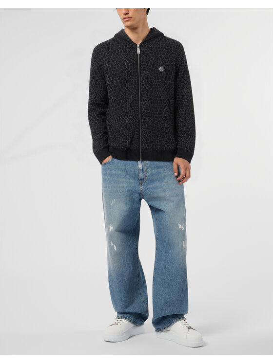 PHILIPP PLEIN PHILIPP PLEIN Kardigan 32062 Czarny Regular Fit