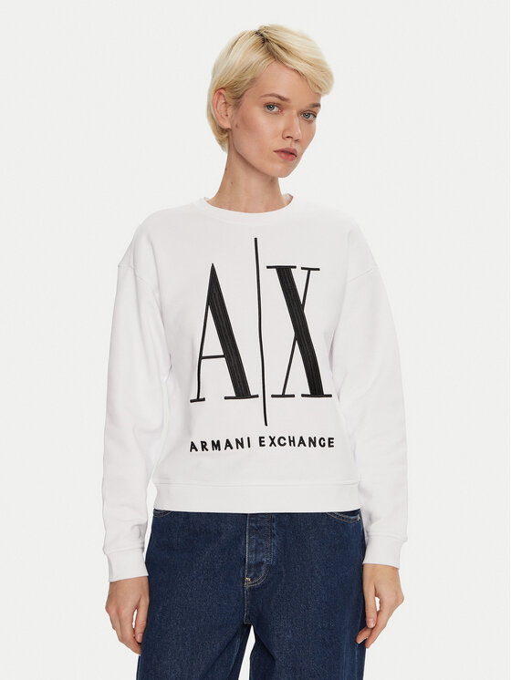 Armani Exchange Mikina 8NYM02 YJ68Z 1000 Biela Regular Fit