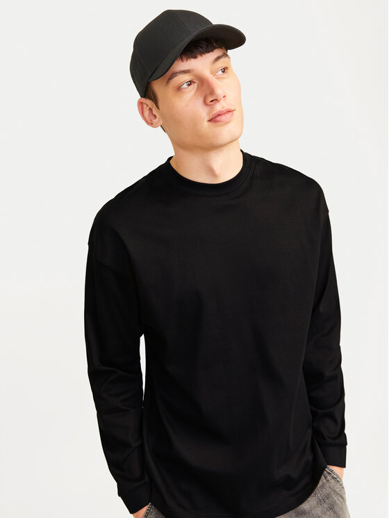 Jack & Jones Jack & Jones Majica z dolgimi rokavi Urban Edge 12256422 Črna Loose Fit