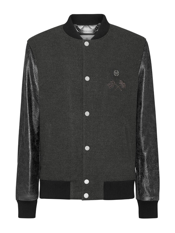 PHILIPP PLEIN PHILIPP PLEIN Bomber 22655 Grigio Regular Fit