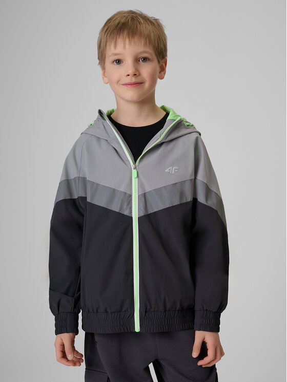 4F 4F Kurtka przejściowa URBAN ATHLETICS Szary ciemny Loose Fit