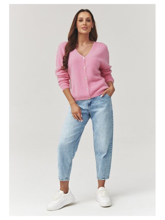 Makadamia Makadamia Sweter C38 Różowy Loose Fit