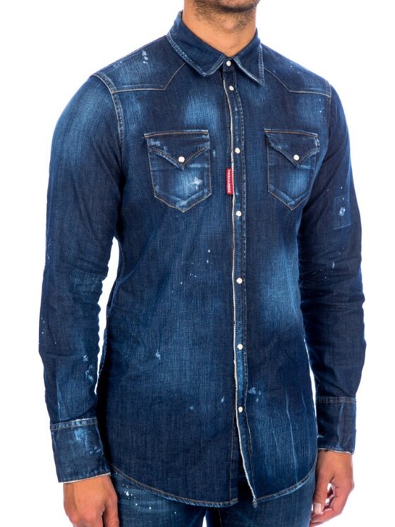 Dsquared2 Dsquared2 Koszula S74DM0421 S30341 Niebieski Regular Fit