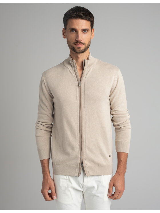 Borgio Borgio Sweter casazza_bz Beżowy Slim Fit