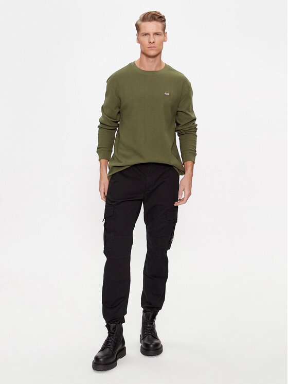Tommy Jeans Tommy Jeans Longsleeve DM0DM15041 Zielony Classic Fit