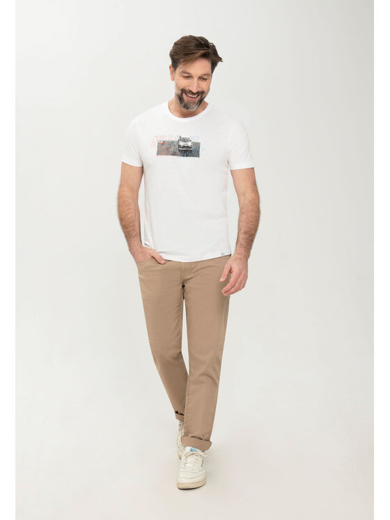 Volcano Volcano T-Shirt T-KICKDOWN Biały Regular Fit