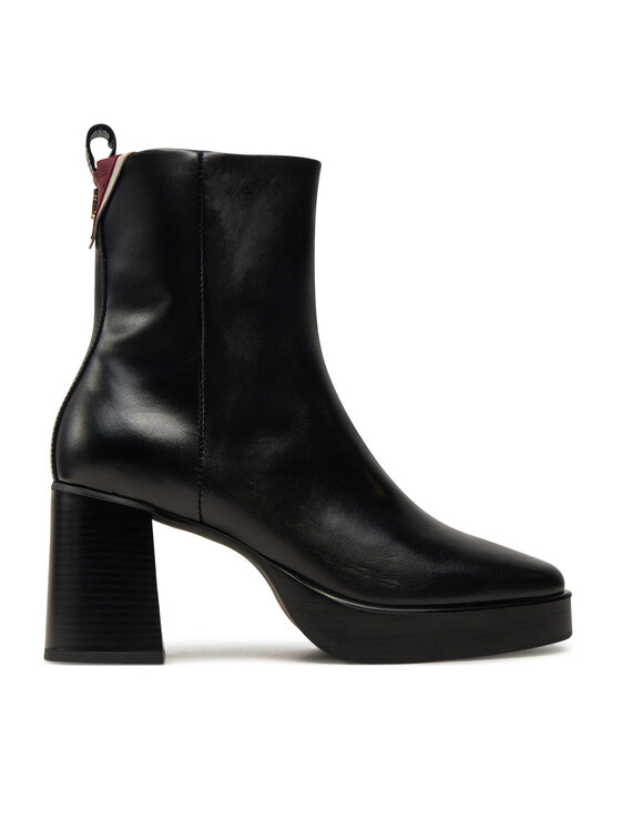 Tommy Hilfiger Tommy Hilfiger Botine Premium Leather High Heel Bootie FW0FW08100 Negru