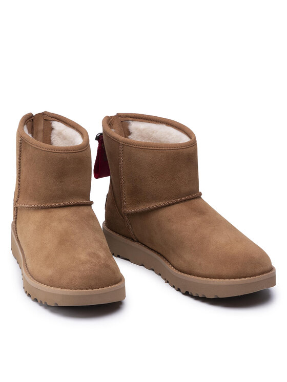 Ugg Ugg Śniegowce W Classic Mini Logo Zip 1122671 Brązowy