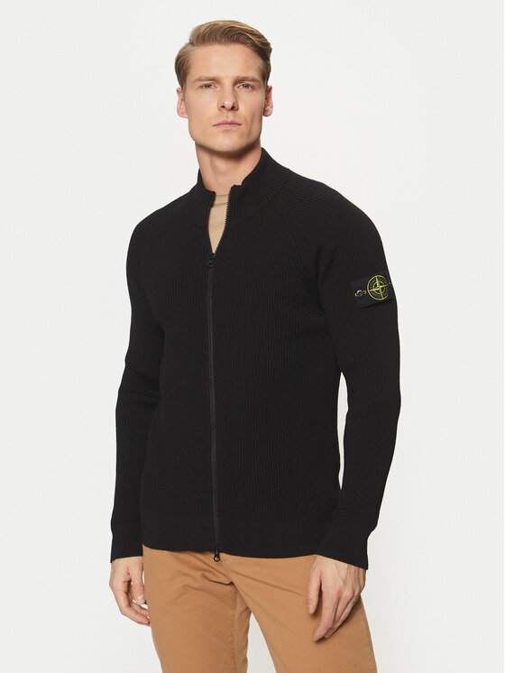 Stone Island Kardigāns 8115519C2 Melns Regular Fit