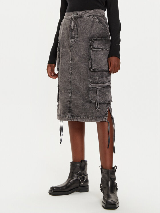 Alpha Industries Alpha Industries Jeans suknja 148068 Siva Regular Fit