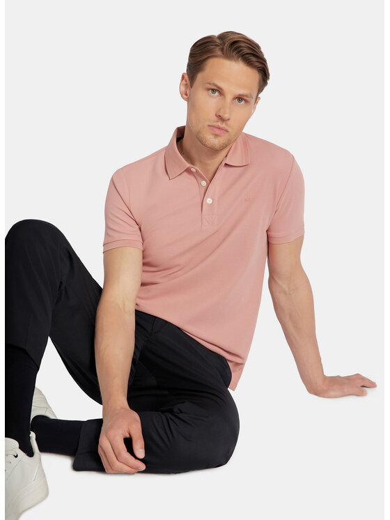 Pako Lorente Pako Lorente Polo P25WF-TX-004 Różowy Classic Fit
