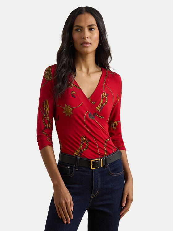 LAUREN RALPH LAUREN LAUREN RALPH LAUREN Blúz 200957611001 Piros Slim Fit