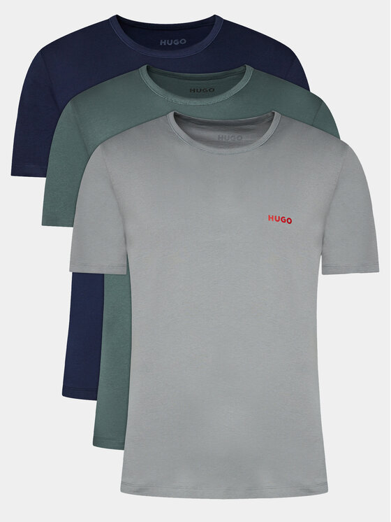 HUGO Hugo Súprava 3 tričiek T-Shirt Rn Triplet P 50480088 Zelená Regular Fit